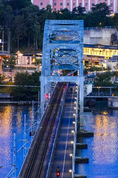 Estocolmo Suecia Puente Entre Suburbio Ropsten Isla Lidingo — Foto de Stock