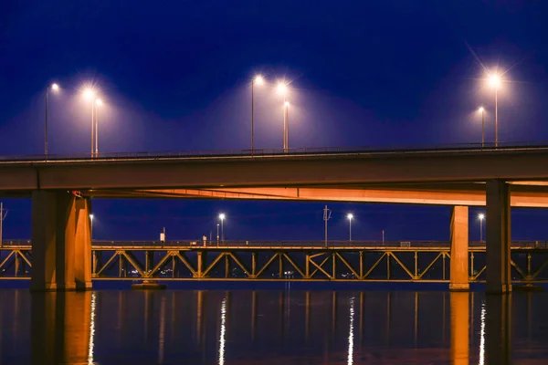 Estocolmo Suecia Puente Lidingo Hora Azul Isla Lidingo — Foto de Stock