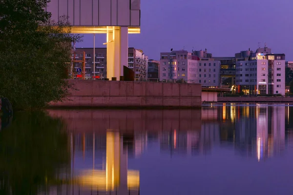 Stockholm Svédország Víz Nézet Kajen Épület Arsta Bay — Stock Fotó