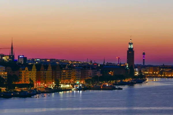 Estocolmo Suecia Ayuntamiento Ciudad Vieja Gamla Stan Amanecer — Foto de Stock