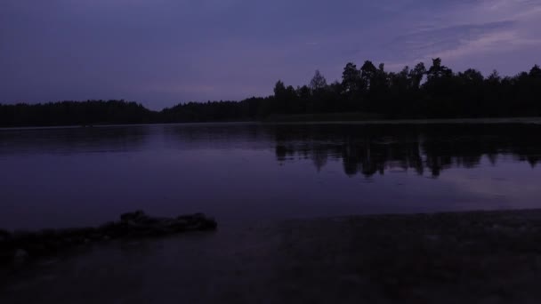 Stockholm Sveç Kottla Gölü Gün Batımından Sonra Yağmurda — Stok video