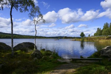Soderhamn, İsveç Pitoresk bir göl.