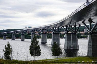 Sundsvall, İsveç E-4 otoyol köprüsü.