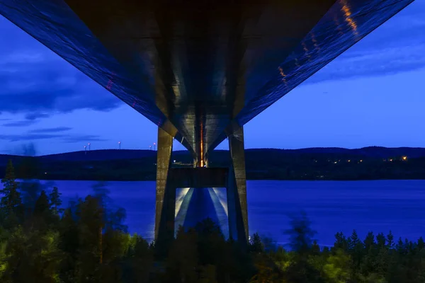 Most Vysokém Pobřeží Mezi Kramfors Harnosand Švédsko Provincii Angermanland — Stock fotografie