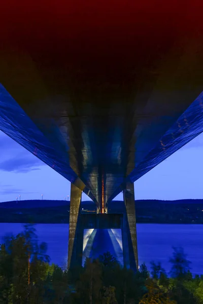 Die Hohe Küstenbrücke Zwischen Kramfors Und Harnosand Schweden Der Provinz — Stockfoto