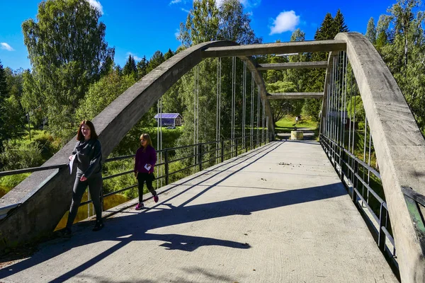 Logdo Bruk Suecia Colegiales Puente Este Pueblo Fundición Hierro Década — Foto de Stock