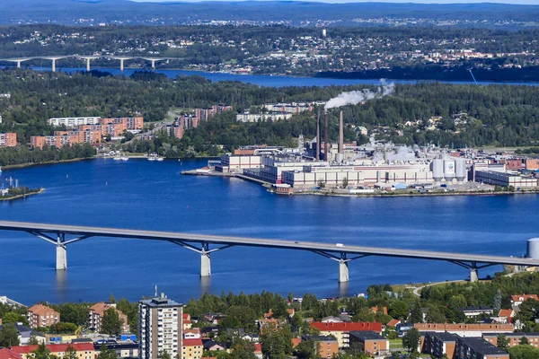 Sundsvall Schweden Ein Blick Über Die Stadt Von Einem Lokalen — Stockfoto