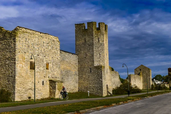 Visby Gotland Sweden Visby City Defensive Wall Crenellations 12Th Century — Stock Photo, Image