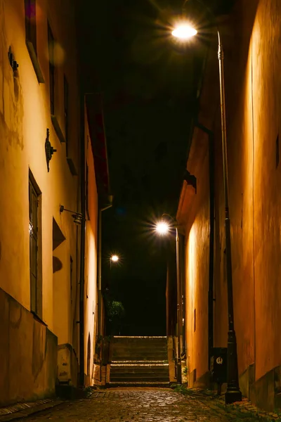 Visby Gotland Suecia Las Oscuras Misteriosas Calles Del Casco Antiguo — Foto de Stock