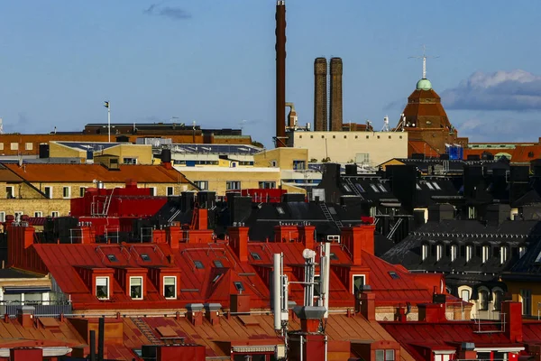 Estocolmo Suecia Una Vista Sobre Los Tejados Conocidos Como Siberia — Foto de Stock