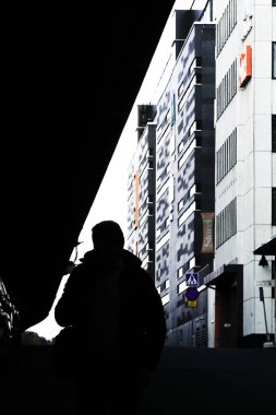 Stockholm, İsveç Kungsholmen üzerinde Strandbergsgatan bir yaya