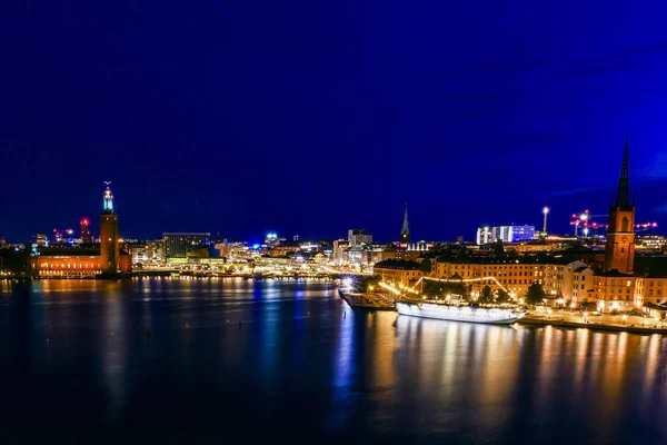 Stockholm Sveç Rıdvan Eski Şehir Üzerinde Şafakta Şehir Silueti — Stok fotoğraf