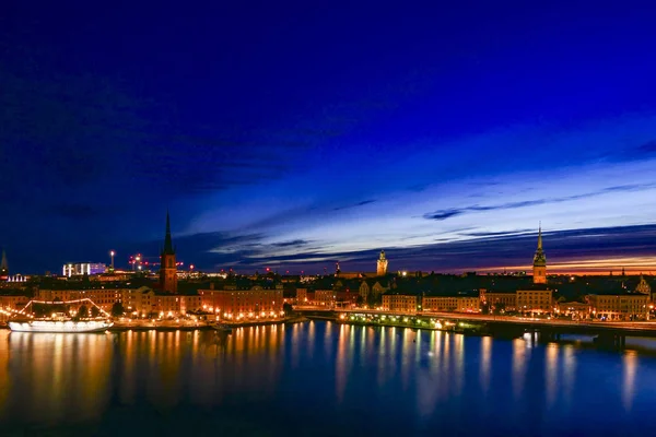Stockholm Sveç Rıdvan Eski Şehir Üzerinde Şafakta Şehir Silueti — Stok fotoğraf