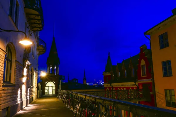 スウェーデン ストックホルム マリアベルゲットの夜明けに街のスカイライン — ストック写真