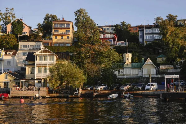 Stockholm Suède Quartier Malarhojden Dans Sud Ville Coucher Soleil — Photo