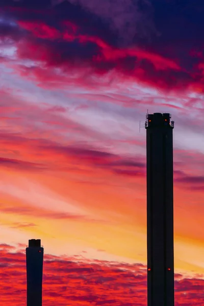 Stoccolma Svezia Fumo Proveniente Una Centrale Elettrica Frihamnen — Foto Stock