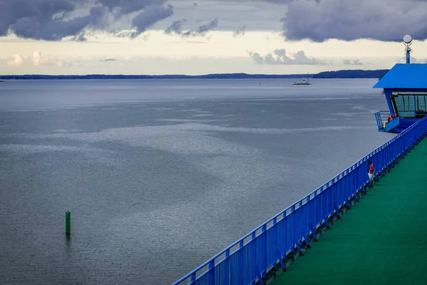 Turku, Finland, The top deck of a passenger ferry to Sweden.