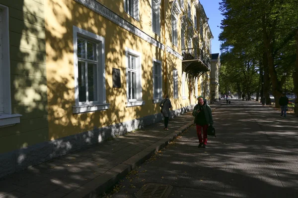 Turku Finlandiya Yayaları Linnankatu Caddesinde — Stok fotoğraf