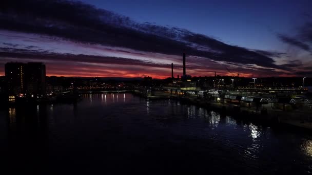 Estocolmo Suécia Barco Ferry Sai Porto — Vídeo de Stock