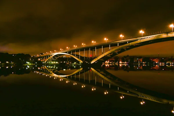 Estocolmo Suécia Ponte Ocidental Vasterbron Ligando Kungsholmen Com Sodermalm Construído — Fotografia de Stock