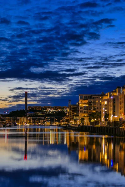 Stockholm Švédsko Oblast Hammarby Hamnen Úsvitu — Stock fotografie