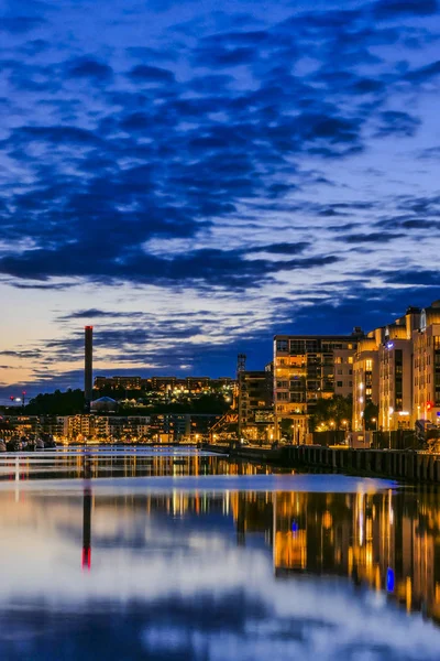 Stockholm Švédsko Oblast Hammarby Hamnen Úsvitu — Stock fotografie