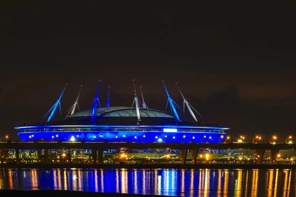 Petersburg Rusya Geceleri Gazprom Arena — Stok fotoğraf