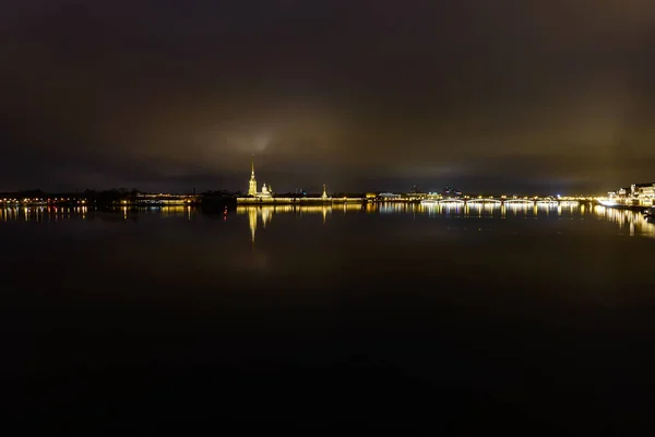 Petersburg Russia Peter Paul Fortress Cathedral Night — Stock Photo, Image