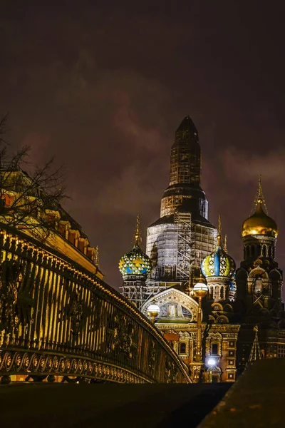 Petersburg Russland Der Retter Auf Der Vergossenen Blutkirche Aus Den — Stockfoto