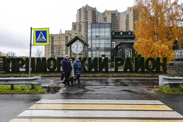 Petersburg Rusya Udeljnaya Banliyösündeki Yayalar — Stok fotoğraf