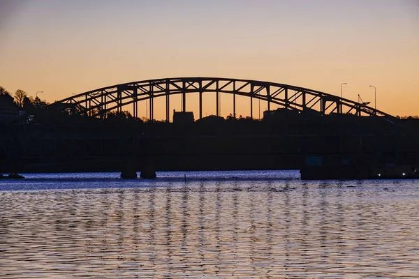 Stockholm Sveç Ropsten Lidingo Arasındaki Köprü — Stok fotoğraf