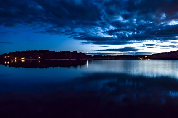 Stockholm Sweden Midsummer Midnight Sun View Lake Malaren — Stock Photo, Image