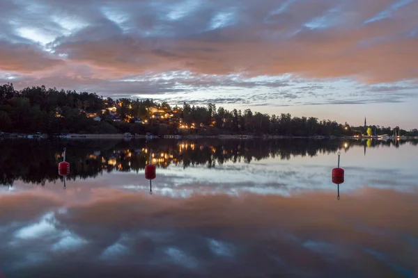 Stockholm Sweden Midsummer Midnight Sun View Lake Malaren — Stock Photo, Image