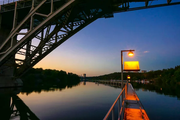 Estocolmo Suécia Ponte Arsta Bairro Liljeholmskajen Amanhecer — Fotografia de Stock