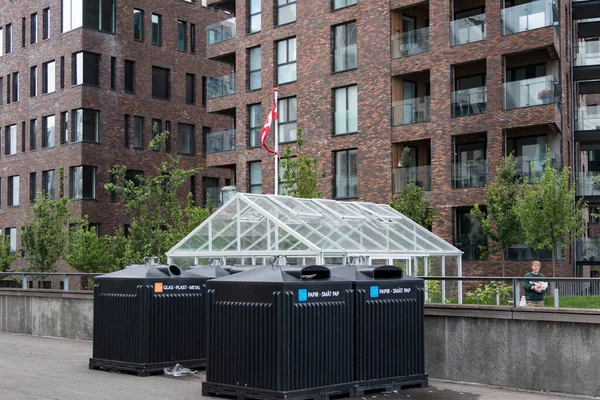 Aarhus Denemarken Juni 2020 Een Kleine Kas Een Recyclingstation Het — Stockfoto