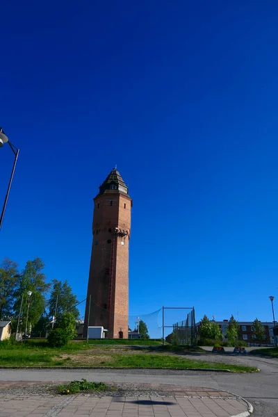 Haparanda Suécia Uma Torre Água Centro Cidade — Fotografia de Stock