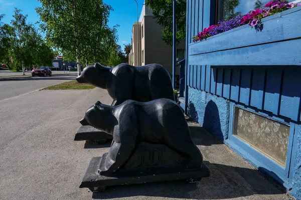 Jokkmokk Svezia Forme Orso Utilizzate Come Ostacoli Urbani Nella Città — Foto Stock