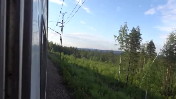 Lulea Suecia Paisaje Tren Rodante Norte Suecia — Vídeos de Stock