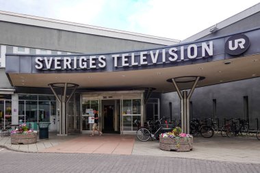 Stockholm, İsveç Naylon yayıncı Sveriges televizyonunun girişi.