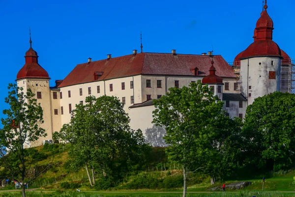 Lidkoping Suécia Medieval Castelo Lacko Margem Sul Lago Vanern — Fotografia de Stock
