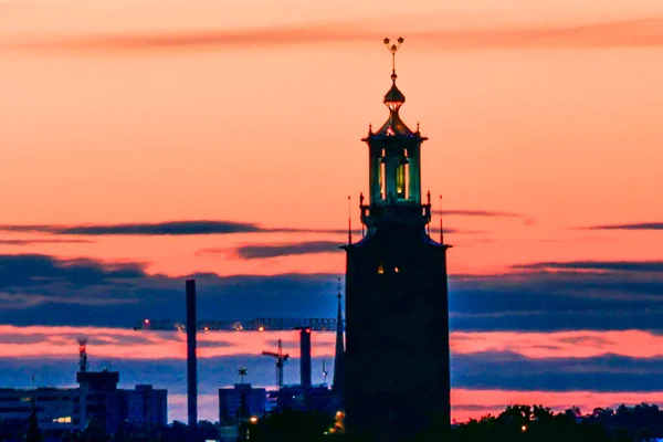 Stockholm Schweden Das Rathaus Morgengrauen — Stockfoto