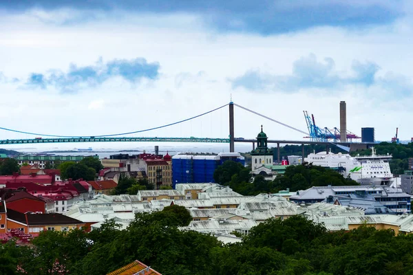 Gothenburg Švédsko Pohled Krajiny Města Mostu Alvsborg — Stock fotografie