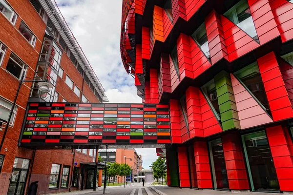 Göteborg Svédország Pedestrians Buildings Lindholmen Science Park Chalmers University Technology — Stock Fotó