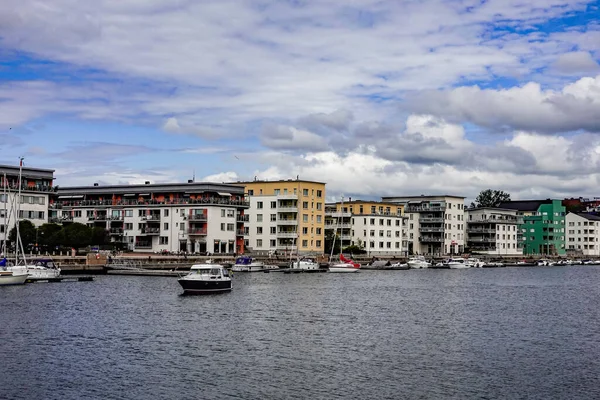 Goteborg Svezia Case Portuali Residenziali Nel Quartiere Eriksberg — Foto Stock