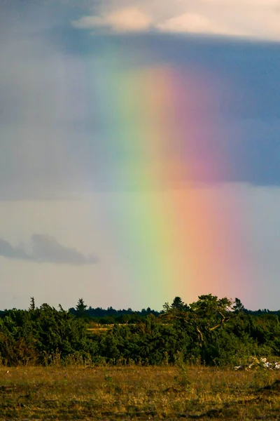 Morby Langa Oland Suecia Arco Iris Sobre Famoso Paisaje Stora —  Fotos de Stock