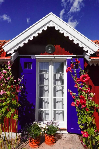 Vickleby, Oland, Sweden A beautiful house entrance with flowers.