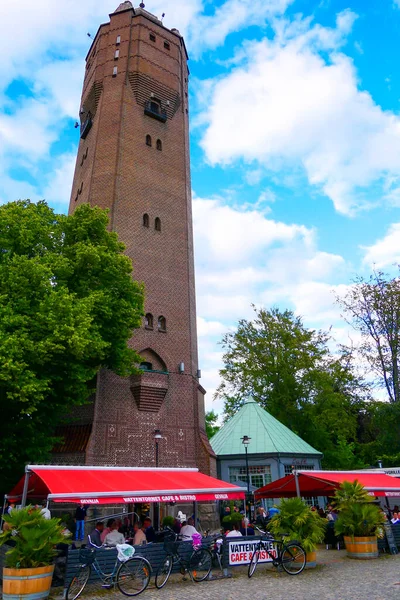 Trelleborg Sverige Populär Restaurang Vid Foten Vattentornet — Stockfoto