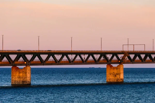 Malmö Svédország Oresund Híd Koppenhágába Kora Reggel — Stock Fotó