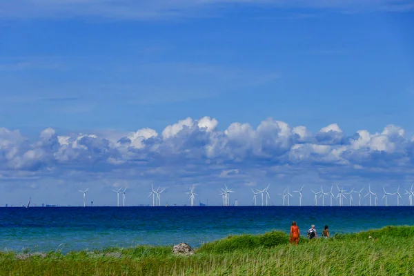 Falsterbo Sweden People Nudist Beach Windmill Park Oresund Straits — Stock Photo, Image