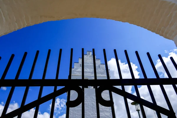 Kollerup Dinamarca Fachada Exterior Iglesia Kollerup Puerta Entrada — Foto de Stock